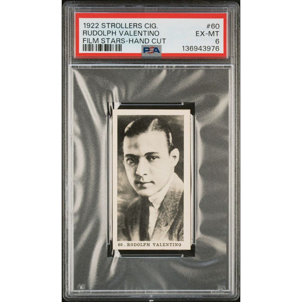 RARE 1922 Strollers Rudolph Valentino Tobacco Card Strip Card #60 Highest Grade!
